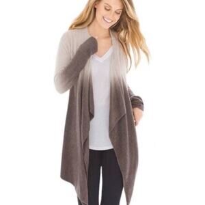Barefoot Dreams Cozychic Lite Beige Brown Ombre Open Cardigan Size: S/M